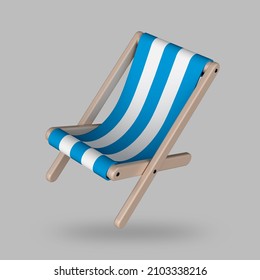 3d Icon Beach Chaise Longue Isolated On Light Background