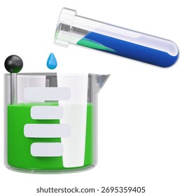 3D Icon Beaker Mixing Solution