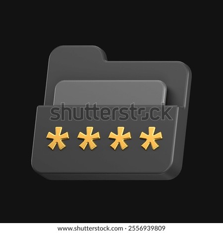 3d icon of a black folder