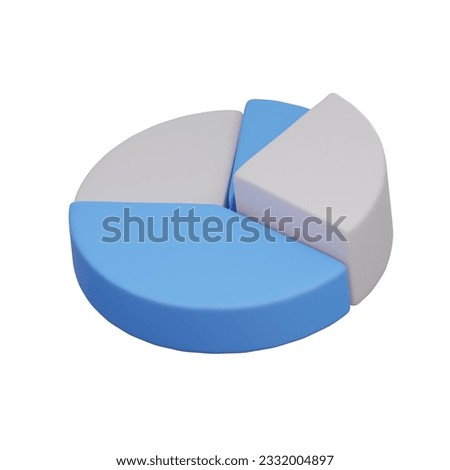 3d icon of blue pie chart illustration