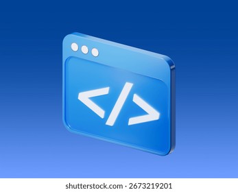 3D icon of a browser window with the number 404 in the center, representing error page, website issue, and internet problem.