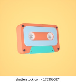 A 3D Icon Of A Cassette Tape, For UI&UX.