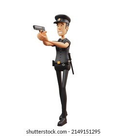3D Icon Character Police Target Shooting Website