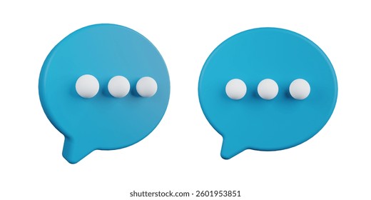3D Icon: Chat Bubble with Three Dots