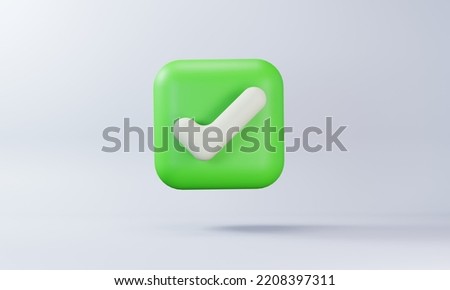 3d icon check mark illustrator.3d render design minimal icon concept.Icon isolated.