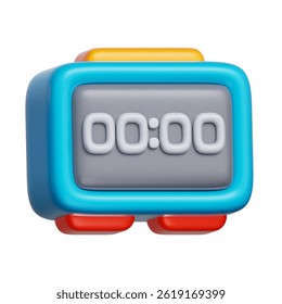 3D icon of a countdown digital display, representing stopwatch functionality and exact countdowns.