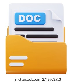 3D Icon DOC File Folder