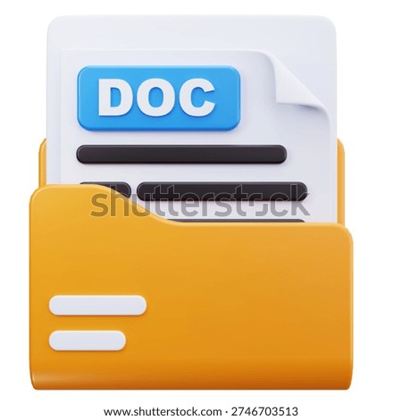 3D Icon DOC File Folder