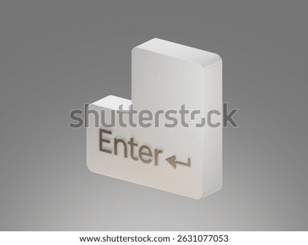 3D icon of an Enter key from a keyboard, representing login, confirmation, or input action in digital interfaces and user interaction.