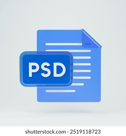 3d icon file PSD with clipping path on grey background.