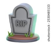 3d icon Grave, 3d illustration, 3d element, 3d rendering, Graphic Elements, design element. Icon design, interface elements, concept illustration, art, user interface