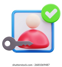 3D Icon Key Access User