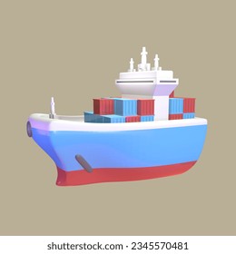 3D icon labor day rendered isolated on the colored background. cargo ship object for your design. - Powered by Shutterstock