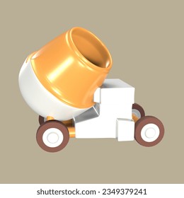 3D icon labor day rendered isolated on the colored background. concrete mixer object for your design. - Powered by Shutterstock