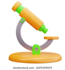 3D Icon Microscope Science Research