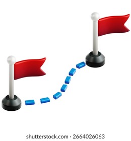 3D Icon of Milestone Marker. Efficient scheduling and planning icons to organize tasks, manage time, and boost productivity with visually clear, modern design.