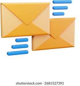 3D Icon Multiple Email Message