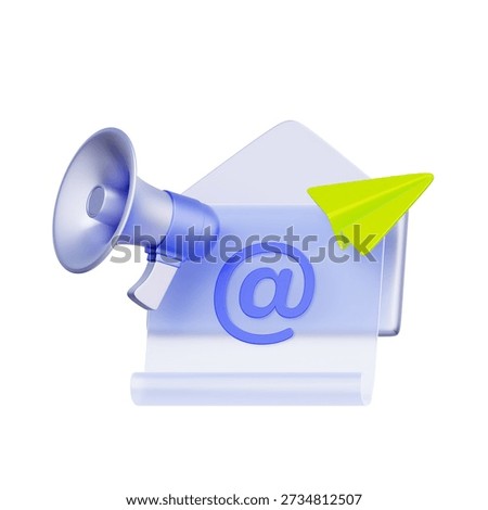 3D icon of an open envelope with a digital newsletter and floating discount coupons For email marketing strategy, subscriber promotion, news update, and digital communication.