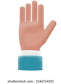 3d icon - open hand gesture illustration 