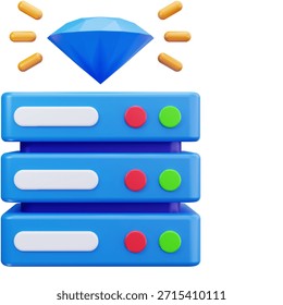3D Icon Premium Hosting Server Performance