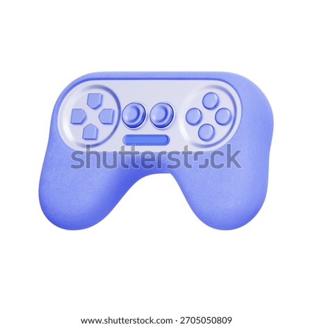 3D icon of a purple game controller For video gaming, console entertainment, esports competition, and digital leisure.