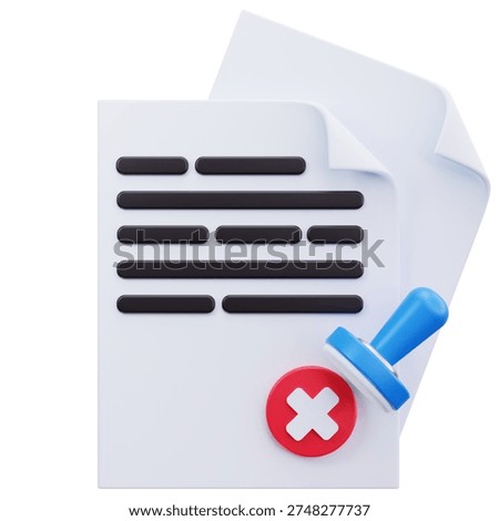 3D Icon Rejected Document File