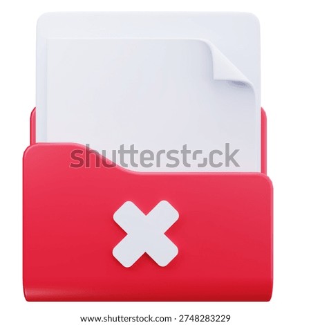 3D Icon Rejected Folder Storage