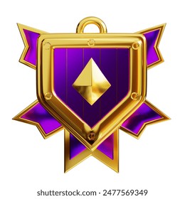 3d icon rendering Game Badge. Suitable for sports competitions, academic achievements, recognition, victory celebrations in design projects. - Powered by Shutterstock