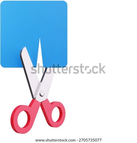 3D Icon Scissors Cutting Paper