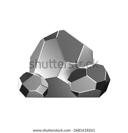 3D ICON OF SILVER NUGGET