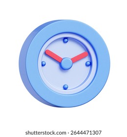 3D icon of a simple analog clock, For time indication, schedule display, punctuality reminders, home decor, and office hours.