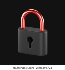 3D icon of simple lock