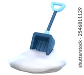 3d icon Snow Shovel, 3d illustration, 3d element, 3d rendering, Graphic Elements, design element. Icon design, interface elements, concept illustration, art, user interface