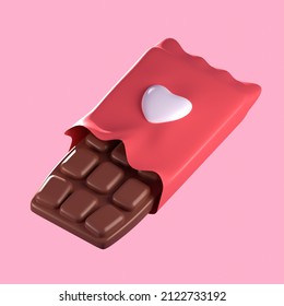 3D Icon, Sweet Chocolate 3D Icon Illustration On Valentine's Day, Special Moment On Special Day