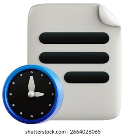 3D Icon of Time Log Sheet. Efficient scheduling and planning icons to organize tasks, manage time, and boost productivity with visually clear, modern design.