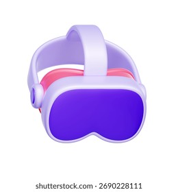3D icon of a VR headset For virtual reality gaming, immersive 3D simulations, metaverse experiences, and virtual training.
