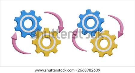 3D Icon for Workflow Automation and Process Synchronization