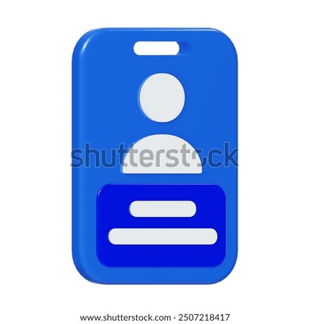 3d id card user interface badge personal access badge