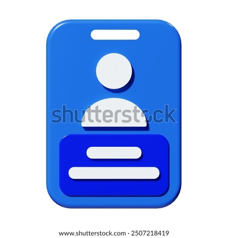 3d id card user interface badge personal access badge
