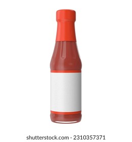 3D iilustration of Hot Sauce Bottle  isolated on white background