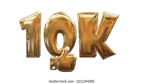 
3d Illustration 10 K Gold Number