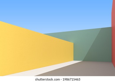 3D Illustration Of Abstract Architecture Background, Minimal Architectural Poster.