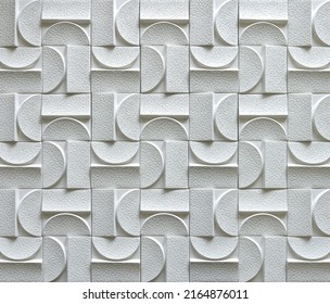 3d Illustration. Abstract Background With Depth Of Field Effect. White 3d Panel. Render.3d Wall Texture,