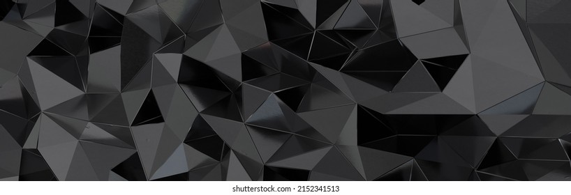 A 3D Illustration Of Abstract Black Crystal Background