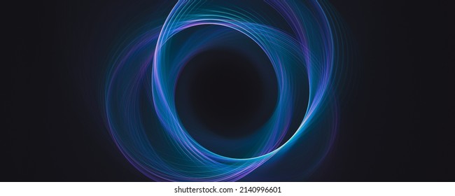 3d Illustration Abstract Blue Spirograph Line Background