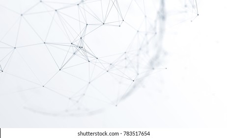 3d Illustration Abstract Future Network On White Background