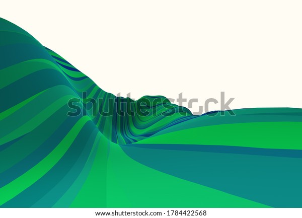 3d illustration\
abstract landscape\
flow