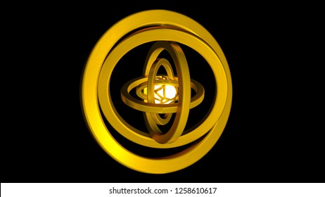 3D Illustration Of Abstract Perpetual Motion Machine.