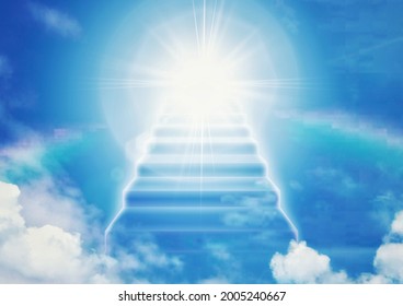3d illustration of an abstract staircase leading to heaven - Shutterstock ID 2005240667