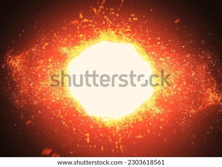 3d illustration of abstract sun and exploding flames in science concept